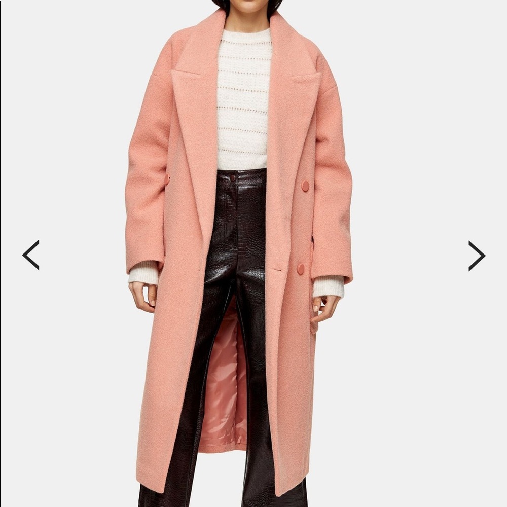 Apricot Dropped Coat Poly Wool Topshop Size 2